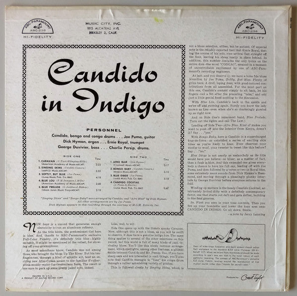 Candido : In Indigo (LP,Album,Mono)