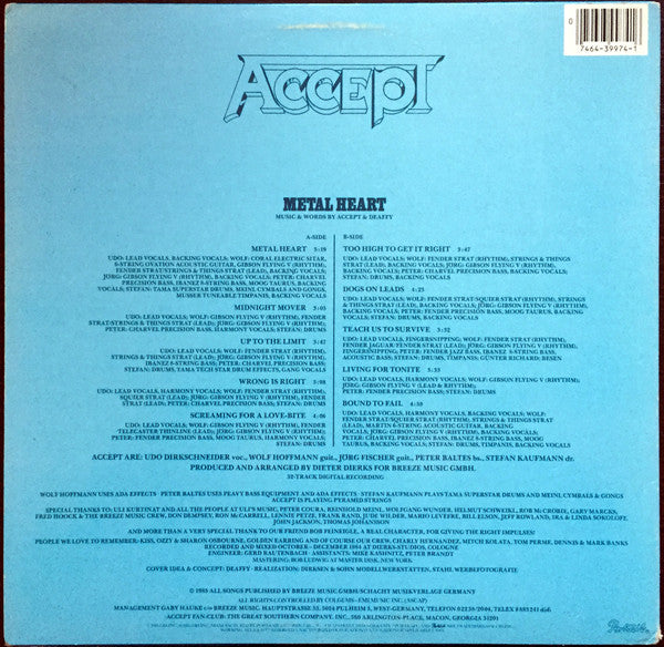 Accept : Metal Heart (LP,Album)