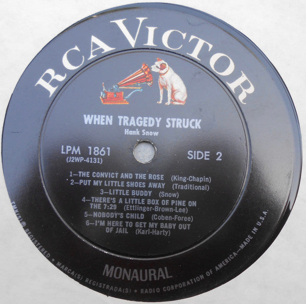 Hank Snow : When Tragedy Struck (LP,Album,Repress,Mono)