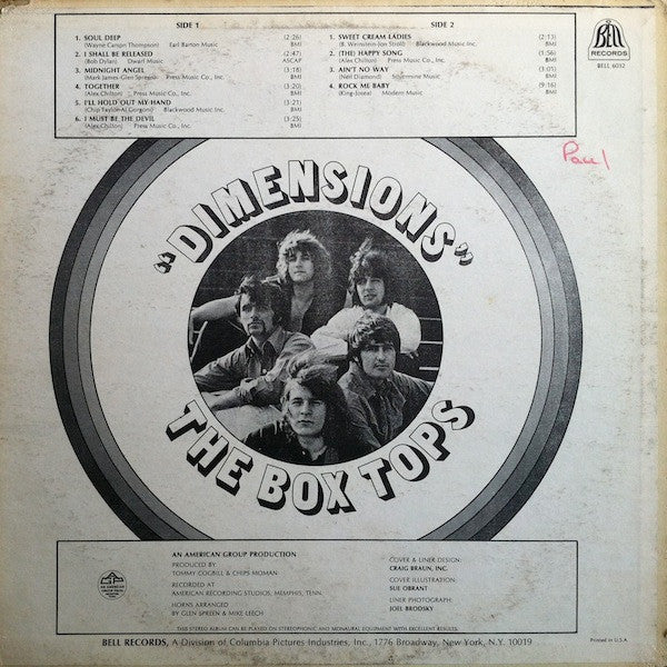 Box Tops : Dimensions (LP,Album)
