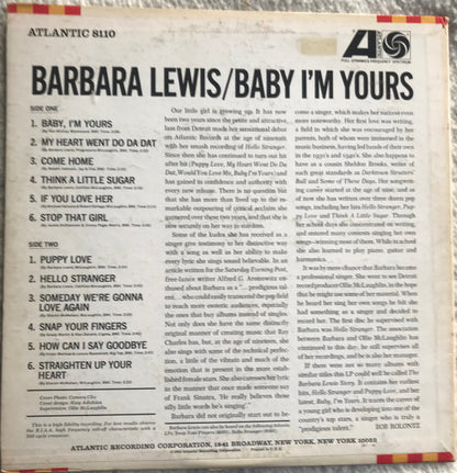 Barbara Lewis : Baby, I'm Yours (LP,Album,Mono)