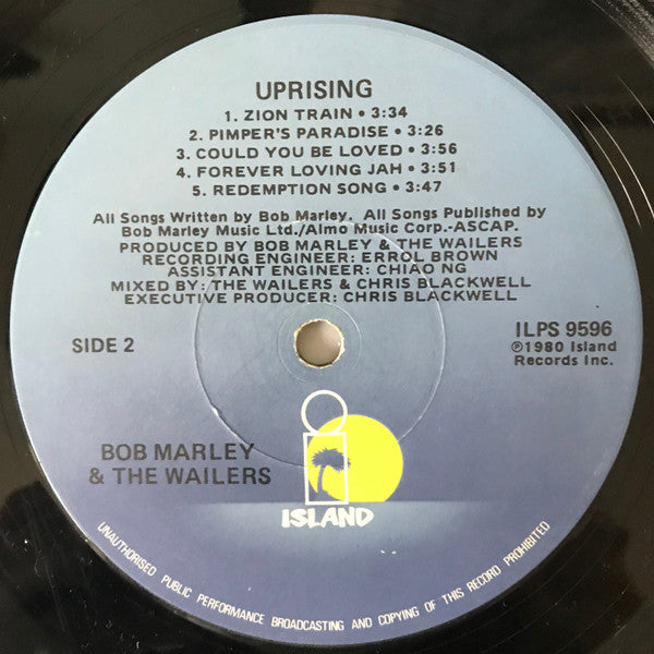 Bob Marley & The Wailers : Uprising (LP,Album)