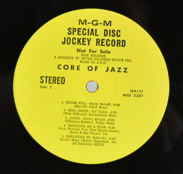 Various : Core Of Jazz (LP,Compilation,Promo,Stereo)