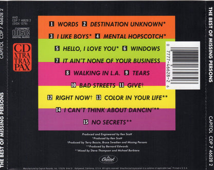 Missing Persons : The Best Of Missing Persons (Compilation,Reissue,Remastered,Stereo)