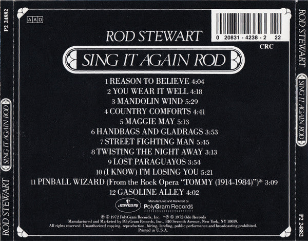 Rod Stewart : Sing It Again Rod (Compilation,Club Edition)