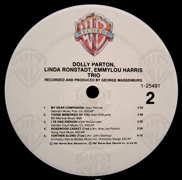 Dolly Parton, Linda Ronstadt & Emmylou Harris : Trio (LP,Album)