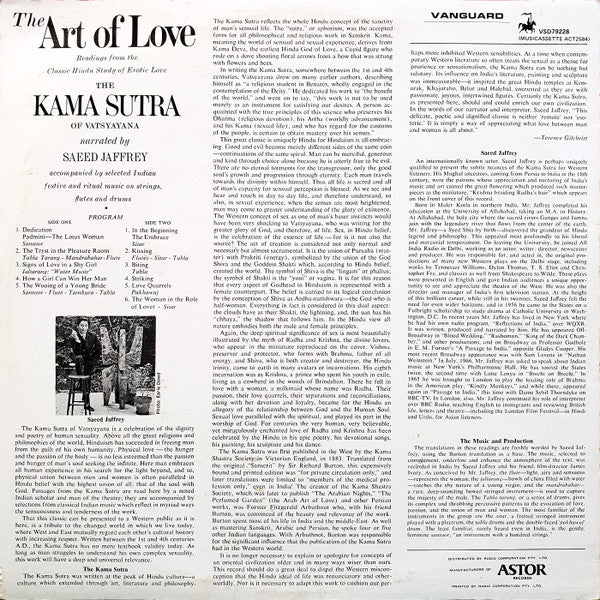 Saeed Jaffrey : The Art Of Love - Readings From The Classic Hindu Study Of Erotic Love The Karma Sutra Of Vatsyayana (LP)