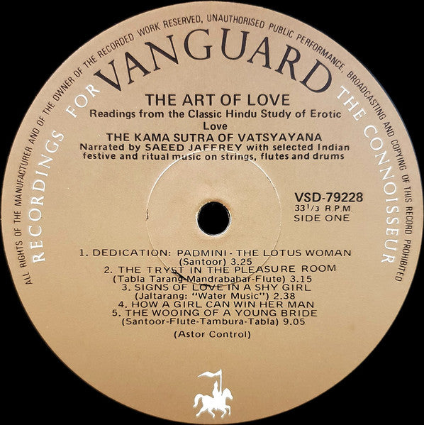 Saeed Jaffrey : The Art Of Love - Readings From The Classic Hindu Study Of Erotic Love The Karma Sutra Of Vatsyayana (LP)