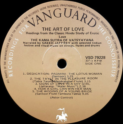 Saeed Jaffrey : The Art Of Love - Readings From The Classic Hindu Study Of Erotic Love The Karma Sutra Of Vatsyayana (LP)