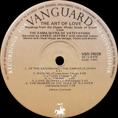 Saeed Jaffrey : The Art Of Love - Readings From The Classic Hindu Study Of Erotic Love The Karma Sutra Of Vatsyayana (LP)