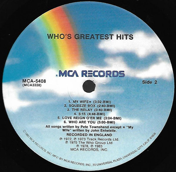 Who, The : Who's Greatest Hits (LP,Compilation,Stereo)