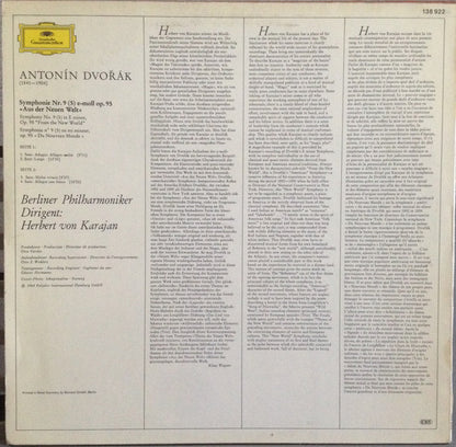 Antonín Dvořák ‧ Berliner Philharmoniker ‧ Herbert von Karajan : Symphonie Nr. 9 (5) E-Moll Op. 95 "Aus Der Neuen Welt" (LP,Stereo)