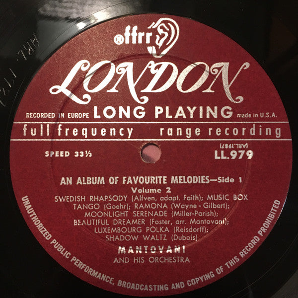 Mantovani And His Orchestra : Romantic Melodies (LP,Album)