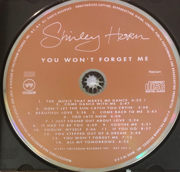 Shirley Horn : You Won't Forget Me (Album)