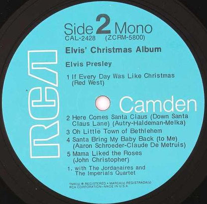 Elvis Presley : Elvis' Christmas Album (LP,Album,Mono)