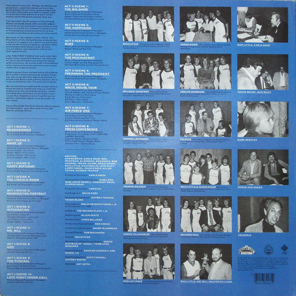 Earle Doud Presents Rich Little With Melanie Chartoff ~ Michael Richards (3) ~ Shelley Hack ~ Jenilee Harrison ~ Bonzo (9) And Vaughn Meader : The First Family Rides Again (LP,Album)