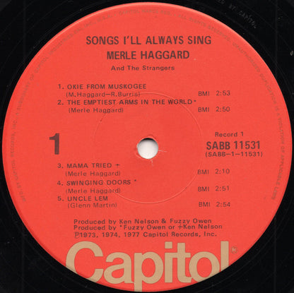 Merle Haggard And Strangers (5), The : Songs I'll Always Sing (LP,Compilation)