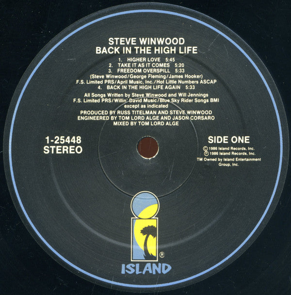 Steve Winwood : Back In The High Life (LP,Album,Stereo)