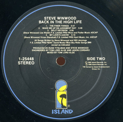 Steve Winwood : Back In The High Life (LP,Album,Stereo)