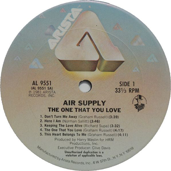 Air Supply : The One That You Love (LP,Album)