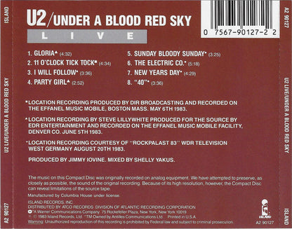 U2 : Under A Blood Red Sky (Live) (Album,Club Edition,Reissue)