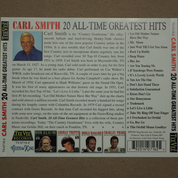Carl Smith (3) : 20 All-Time Greatest Hits (Compilation)