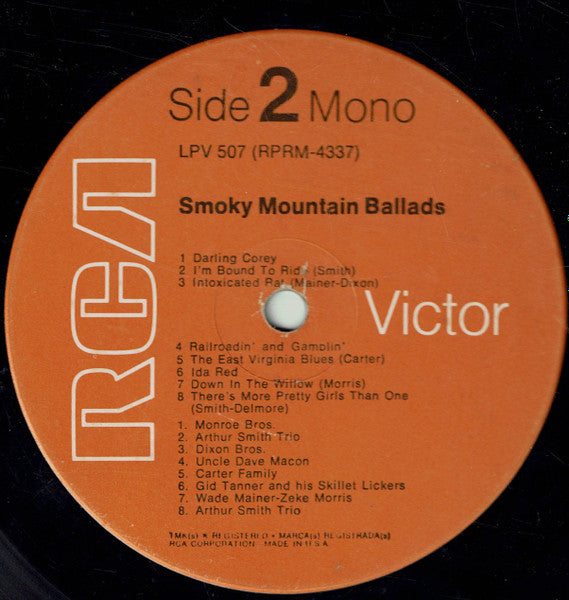Various : Smoky Mountain Ballads (LP,Compilation,Mono)