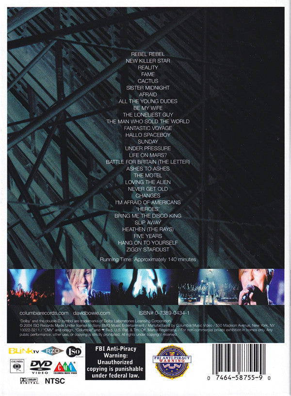 David Bowie : A Reality Tour (DVD-Video,NTSC,Multichannel)