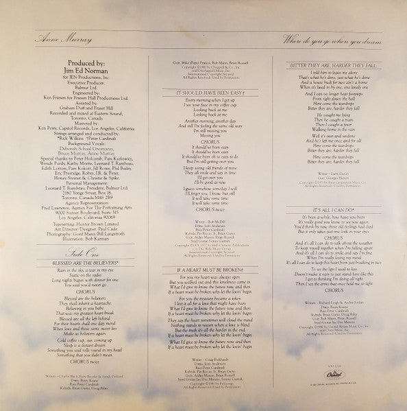Anne Murray : Where Do You Go When You Dream (LP,Album)