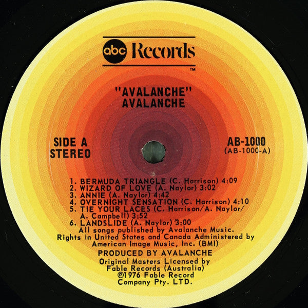Avalanche (12) : Avalanche (LP,Album,Stereo)