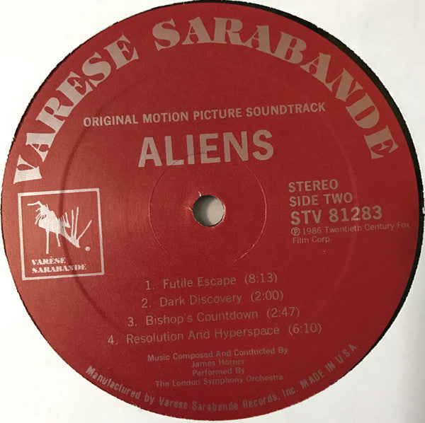 James Horner : Aliens (Original Motion Picture Soundtrack) (LP,Album,Stereo)
