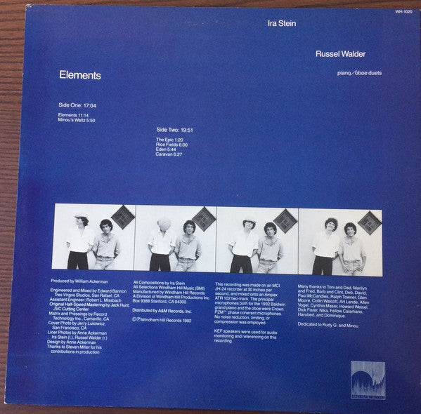 Ira Stein & Russel Walder : Elements (LP,Album,Reissue)
