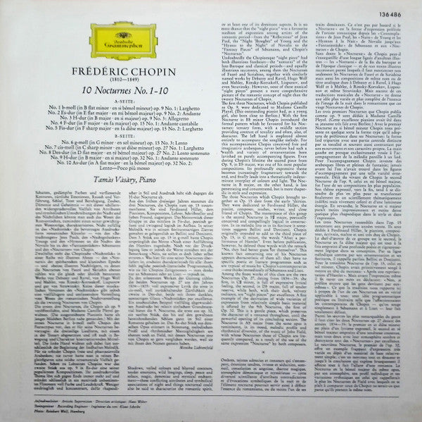 Frédéric Chopin - Tamás Vásáry : Nocturnes Nr. 1-10 (LP,Reissue,Stereo)