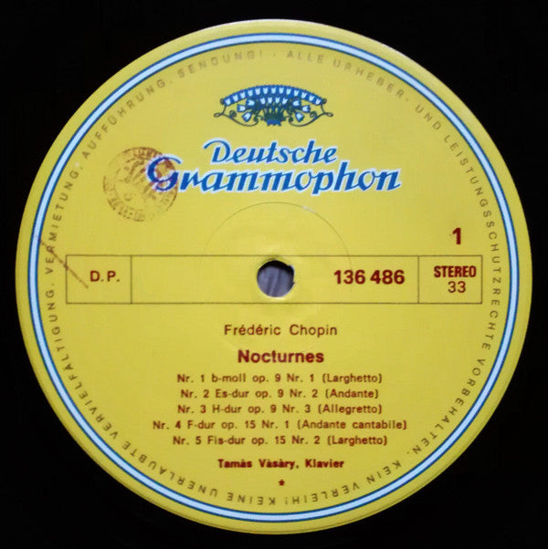 Frédéric Chopin - Tamás Vásáry : Nocturnes Nr. 1-10 (LP,Reissue,Stereo)