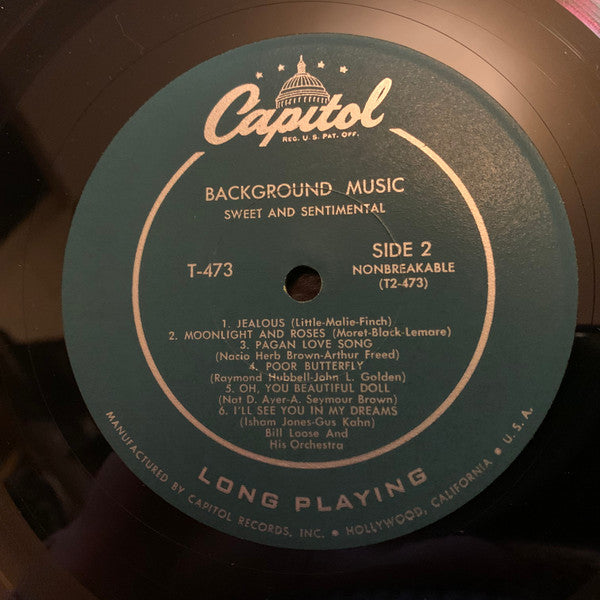Bill Loose And His Orchestra, Jack Stern And His Orchestra : Background Music - Sweet And Sentimental (LP,Album)
