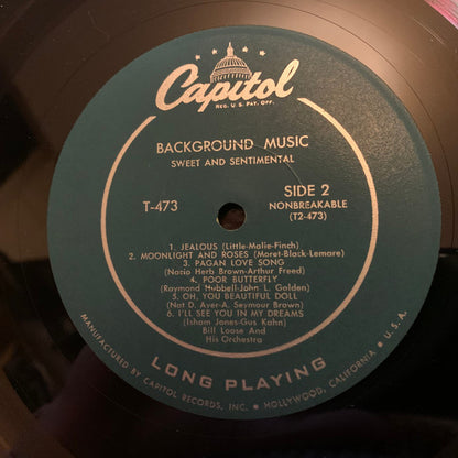 Bill Loose And His Orchestra, Jack Stern And His Orchestra : Background Music - Sweet And Sentimental (LP,Album)