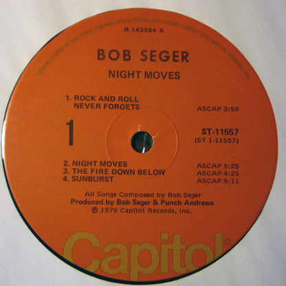 Bob Seger And The Silver Bullet Band : Night Moves (LP,Album,Club Edition)