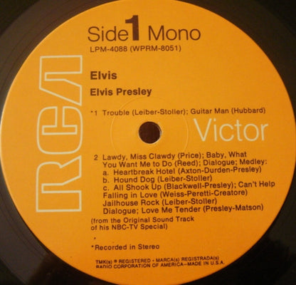 Elvis Presley : Elvis (TV Special) (LP,Album,Repress,Stereo,Mono)