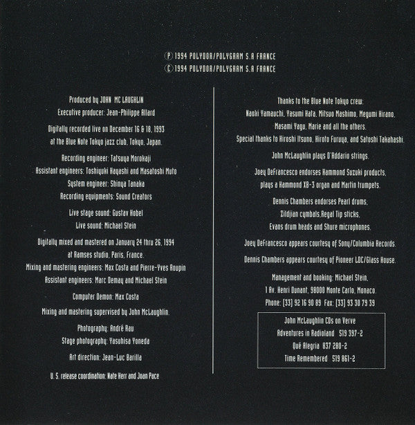 Free Spirits (4), The Featuring John McLaughlin : Tokyo Live (Album)