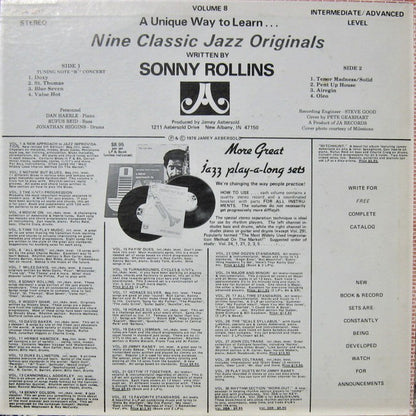 Jamey Aebersold : Sonny Rollins Nine Classic Jazz Originals (LP,Stereo)
