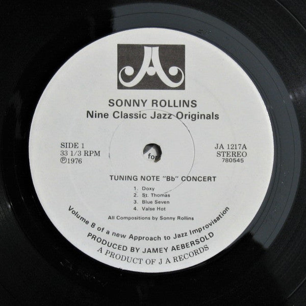 Jamey Aebersold : Sonny Rollins Nine Classic Jazz Originals (LP,Stereo)