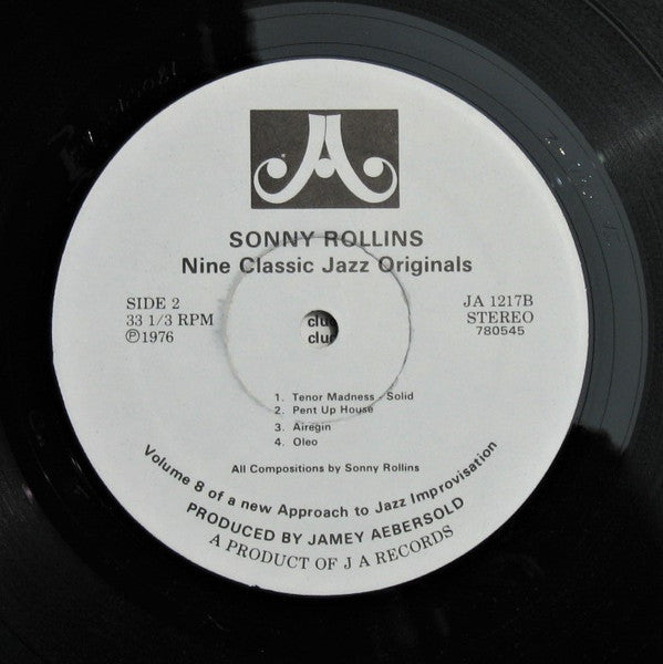 Jamey Aebersold : Sonny Rollins Nine Classic Jazz Originals (LP,Stereo)
