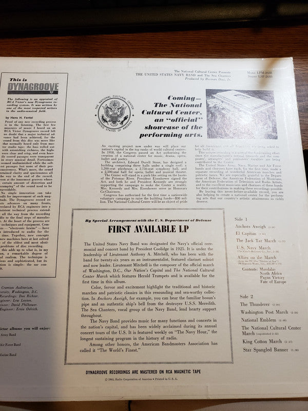 U.S. Navy Band And U.S. Navy Sea Chanters : John F. Kennedy Center For The Performing Arts Presents The United States Navy Band And The Sea Chanters (LP,Album,Stereo)