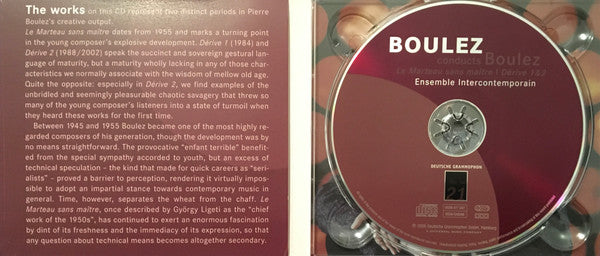 Pierre Boulez conducts Pierre Boulez, Ensemble Intercontemporain : Le Marteau Sans Maître | Dérive 1 & 2 (Album)