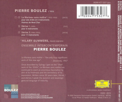 Pierre Boulez conducts Pierre Boulez, Ensemble Intercontemporain : Le Marteau Sans Maître | Dérive 1 & 2 (Album)