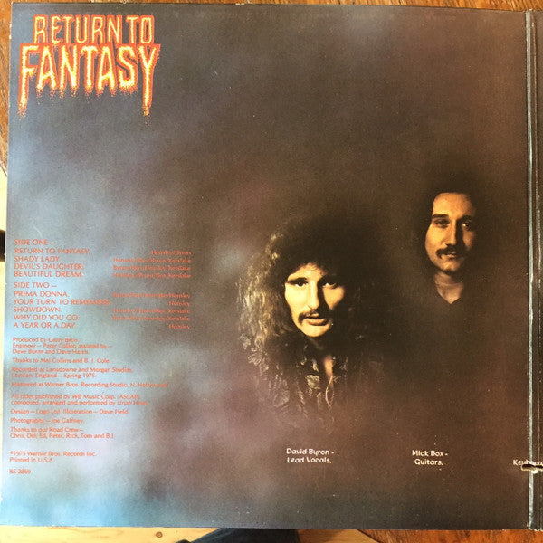 Uriah Heep : Return To Fantasy (LP,Album,Stereo)
