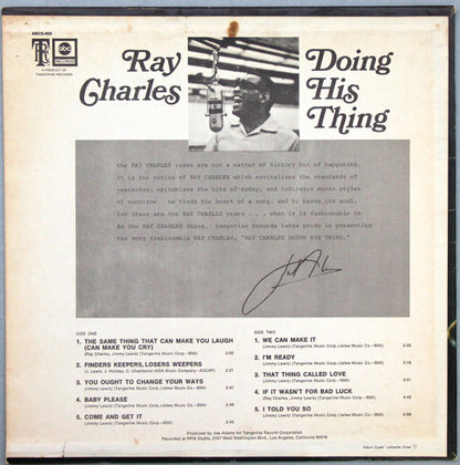 Ray Charles : Doing His Thing (LP,Album,Stereo)