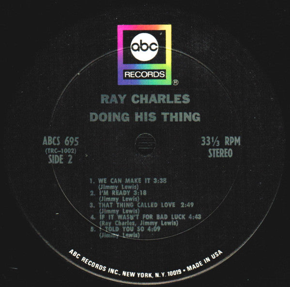 Ray Charles : Doing His Thing (LP,Album,Stereo)