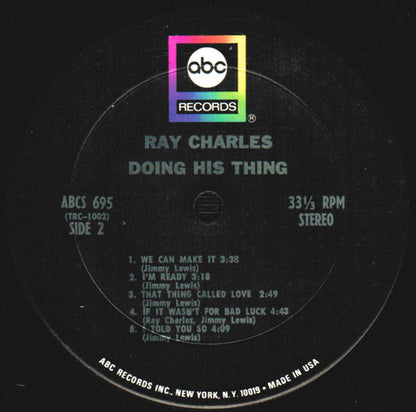 Ray Charles : Doing His Thing (LP,Album,Stereo)
