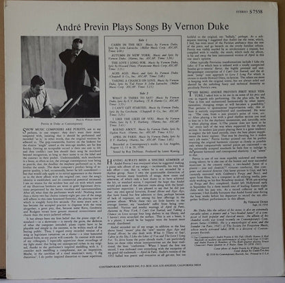 André Previn : André Previn Plays Songs By Vernon Duke (LP,Album,Reissue,Stereo)